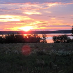 Solen går ner och upp på samma gång
